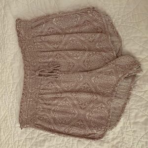 American Eagle pink/taupe flowy shorts